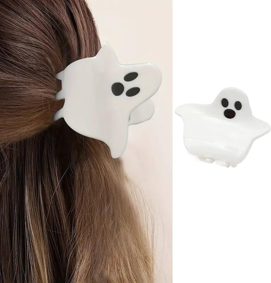 1 Pack Halloween Ghost Hair Clips Cute White Ghost Hair Claw Clips Non Slip Small Ghost Hair Barr... | Amazon (US)
