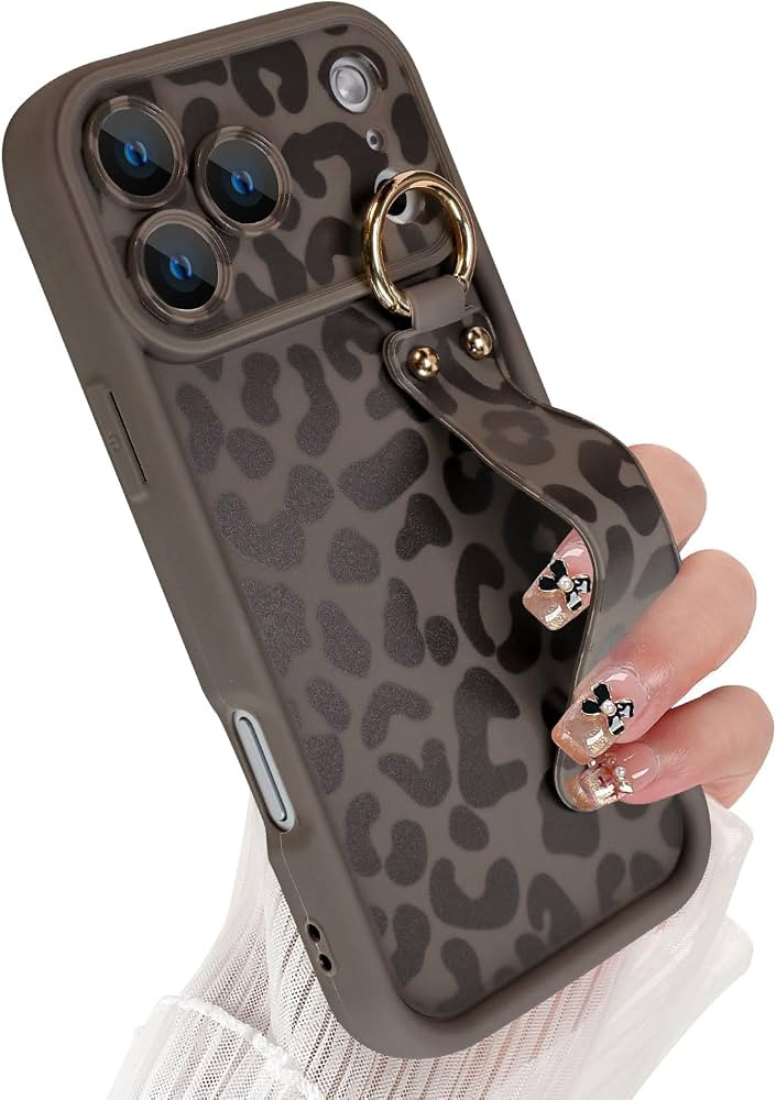 Cute for iPhone 17 Pro Case with Strap Stand, Brown Leopard | Amazon (US)
