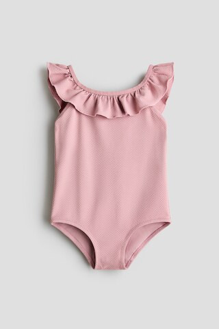 H & M - Ruffle-Trimmed Swimsuit - Pink | H&M (US + CA)