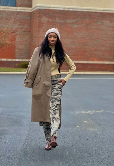 Camo pants in style and Frye boots. Shop best I picked for you. #ltkstyle #camopants #cargopants #trenchcoat #winterstyle #coatstyle #winteroutfit #wintercoats #neutralstyle 

#LTKstyletip #LTKfit #LTKFind