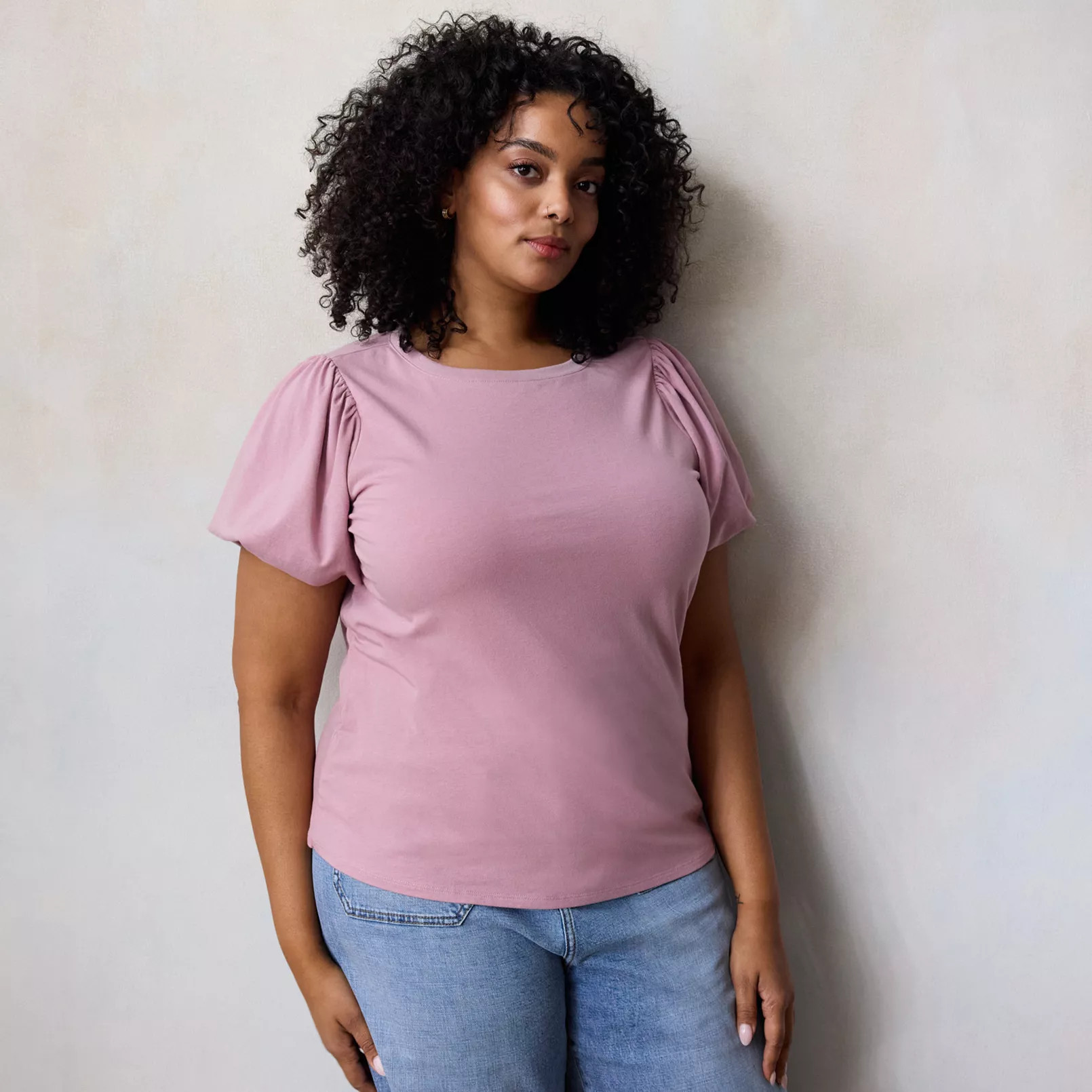Plus Size LC Lauren Conrad Bubble Sleeve Tee | Kohl's