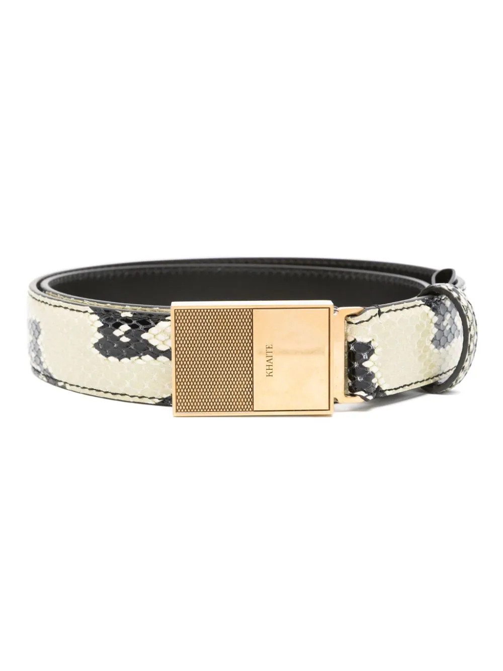 KHAITE snakeskin-effect belt - Black | Farfetch Global