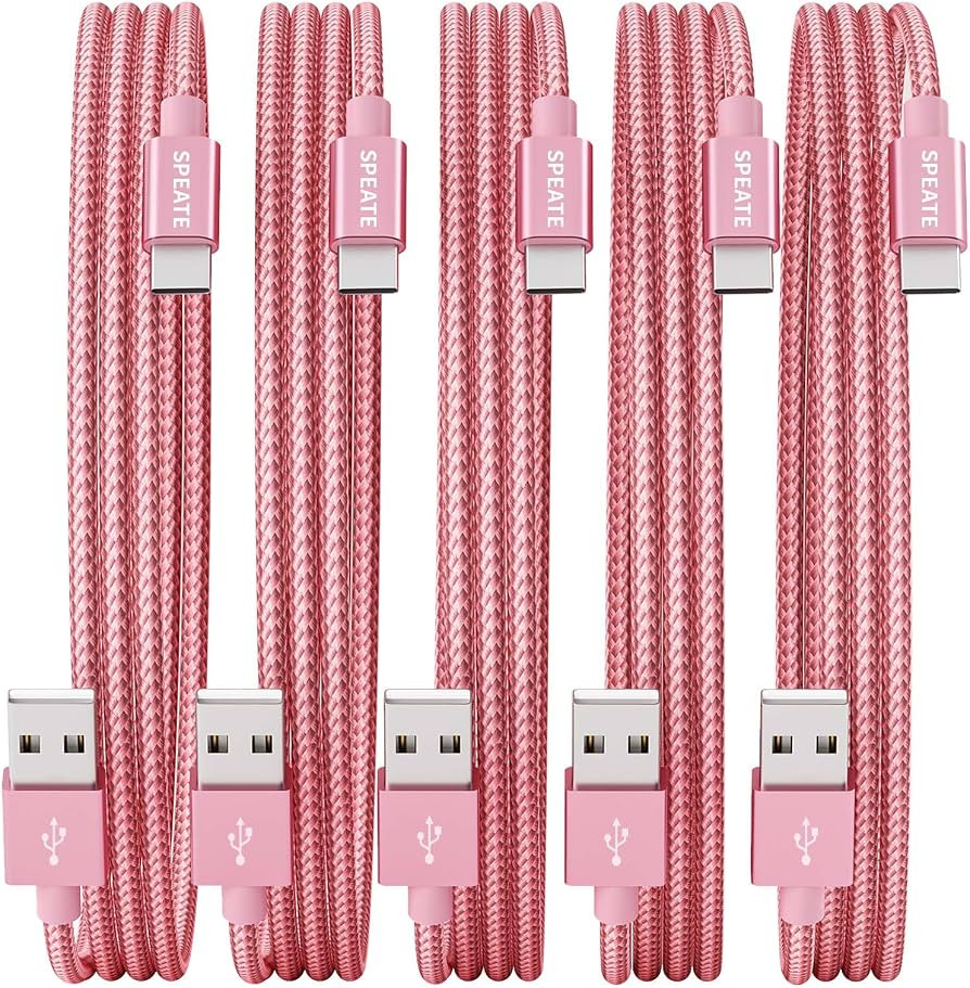 USB to USB C Cable (5-Pack, 3/3/6/6/10FT), USB A to Type C Cable, Fast Charging Nylon Braided Syn... | Amazon (US)