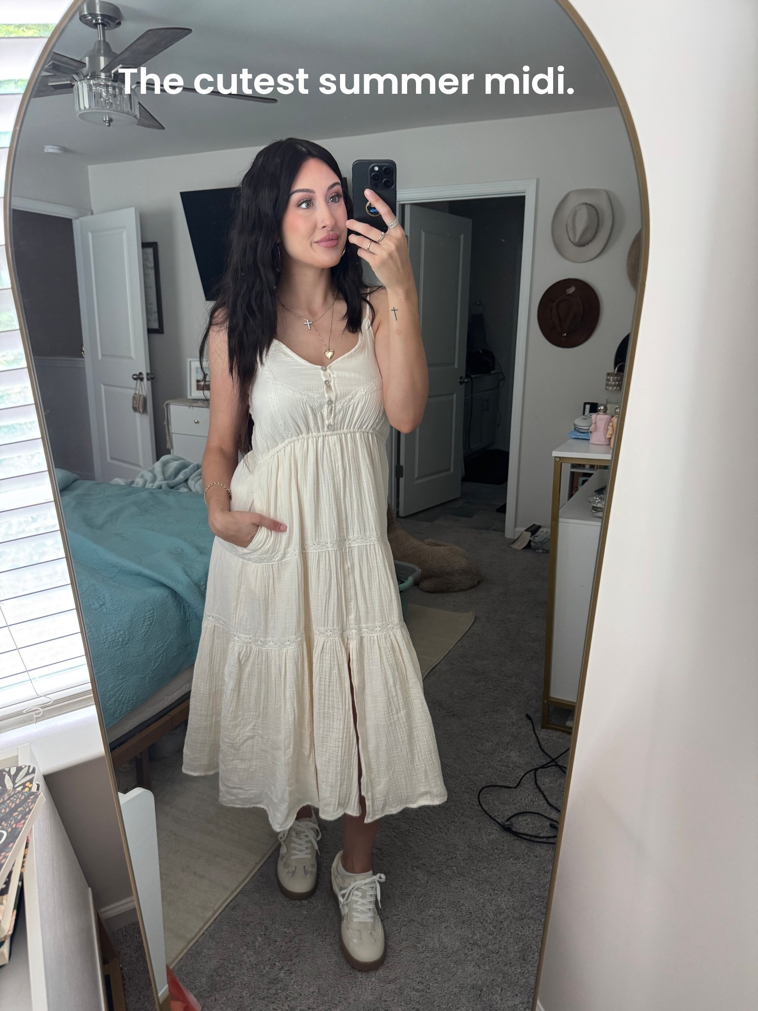 I’m all about staying cool during the summer and I think a light weight midi with tennis shoes is the way to go! #flagandanthem #summerfashion #dress 

#LTKStyleTip #LTKShoeCrush #LTKFindsUnder100