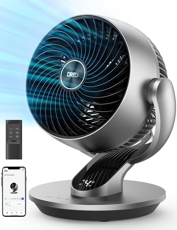 Dreo Smart Air Circulator Fan for Bedroom, 13" H Quiet Fans, 120° Vertical Manual +90° Oscillat... | Amazon (US)
