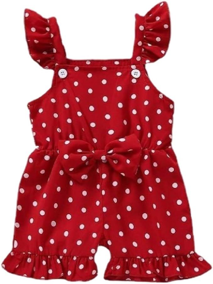 Baby Romper Summer Clothes Dots Sleeveless One Piece Shorts Girls Jumpsuits Overall Outfit | Amazon (US)