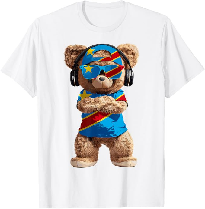 Congo Flag Souvenirs Bear Outfit Products Congolese T-Shirt | Amazon (US)