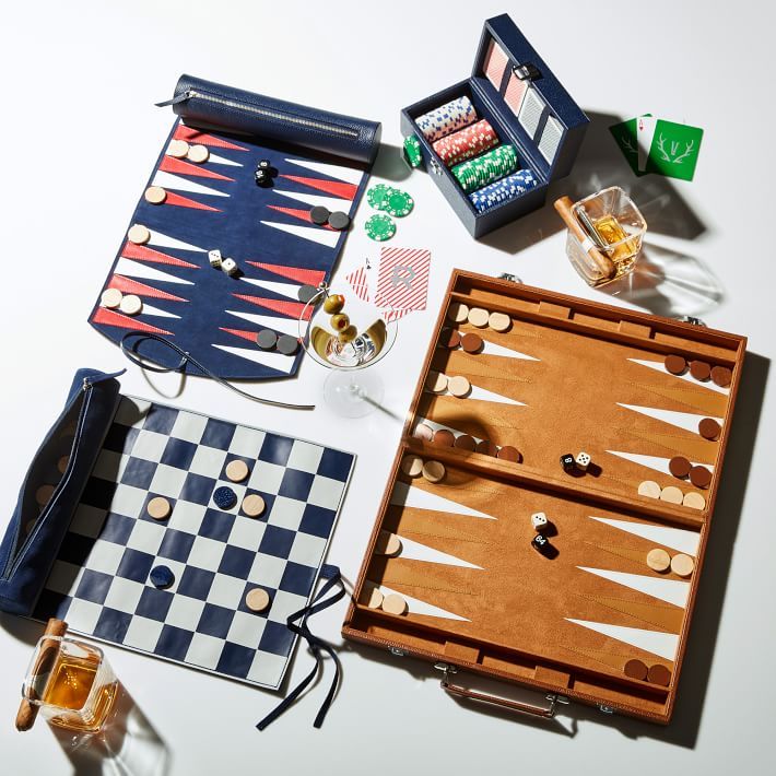 Leather Travel Backgammon Set | Mark and Graham