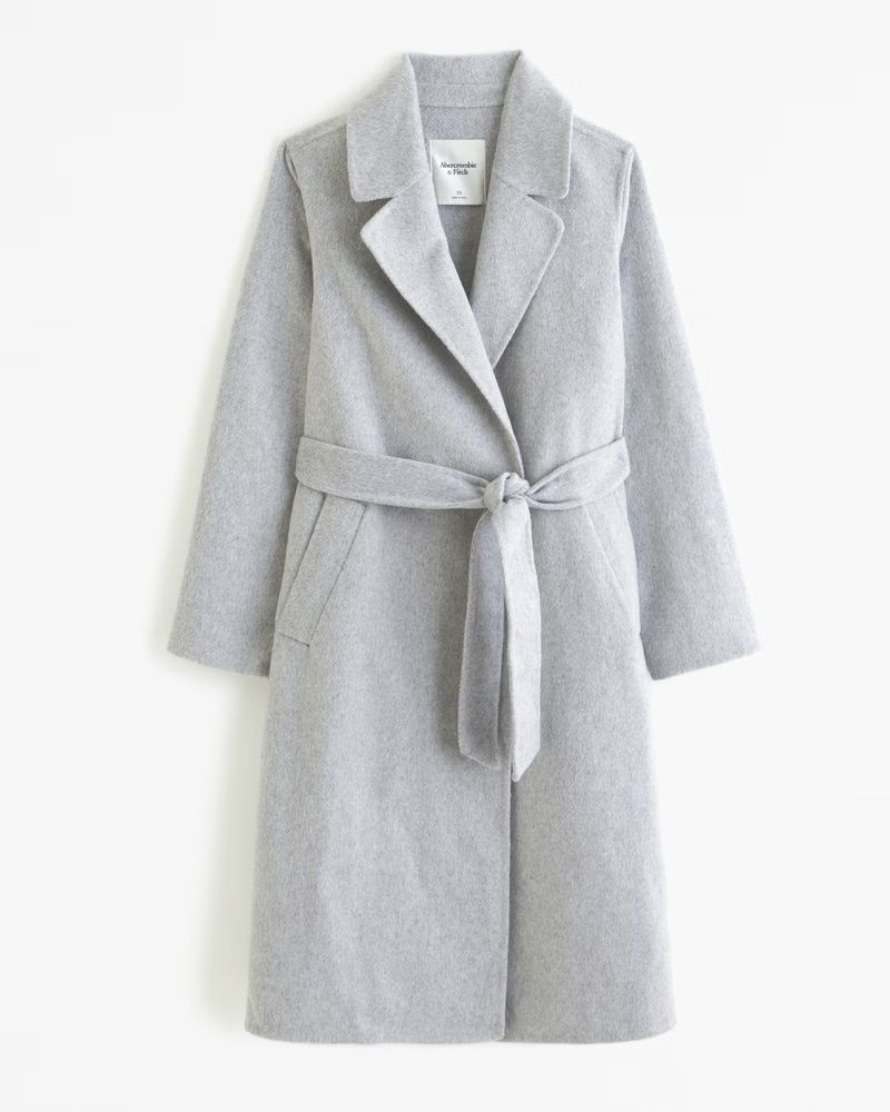 Wool-Blend Belted Blanket Coat | Abercrombie & Fitch (US)