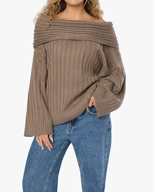 WeWoreWhat Oversized Off Shoulder Sweater in Stone at Nordstrom, Size Xx-Small | Nordstrom