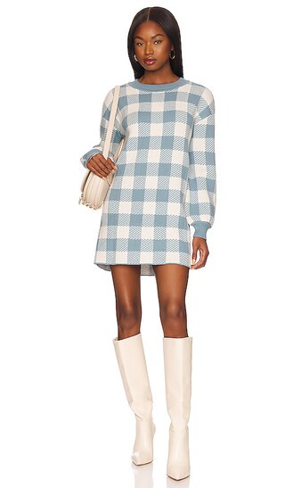 Floyd Sweater Dress in Dusty Blue & Ivory | Revolve Clothing (Global)