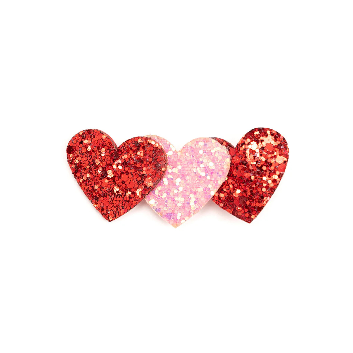 Pink and Red Glitter Hearts Valentine's Day Clip | Sweet Wink