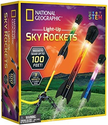 NATIONAL GEOGRAPHIC Air Rocket Toy – Ultimate LED Rocket Launcher for Kids, Stomp and Launch th... | Amazon (US)