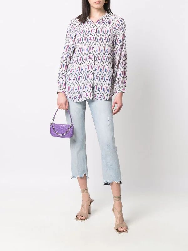 geometric long-sleeve blouse | Farfetch Global