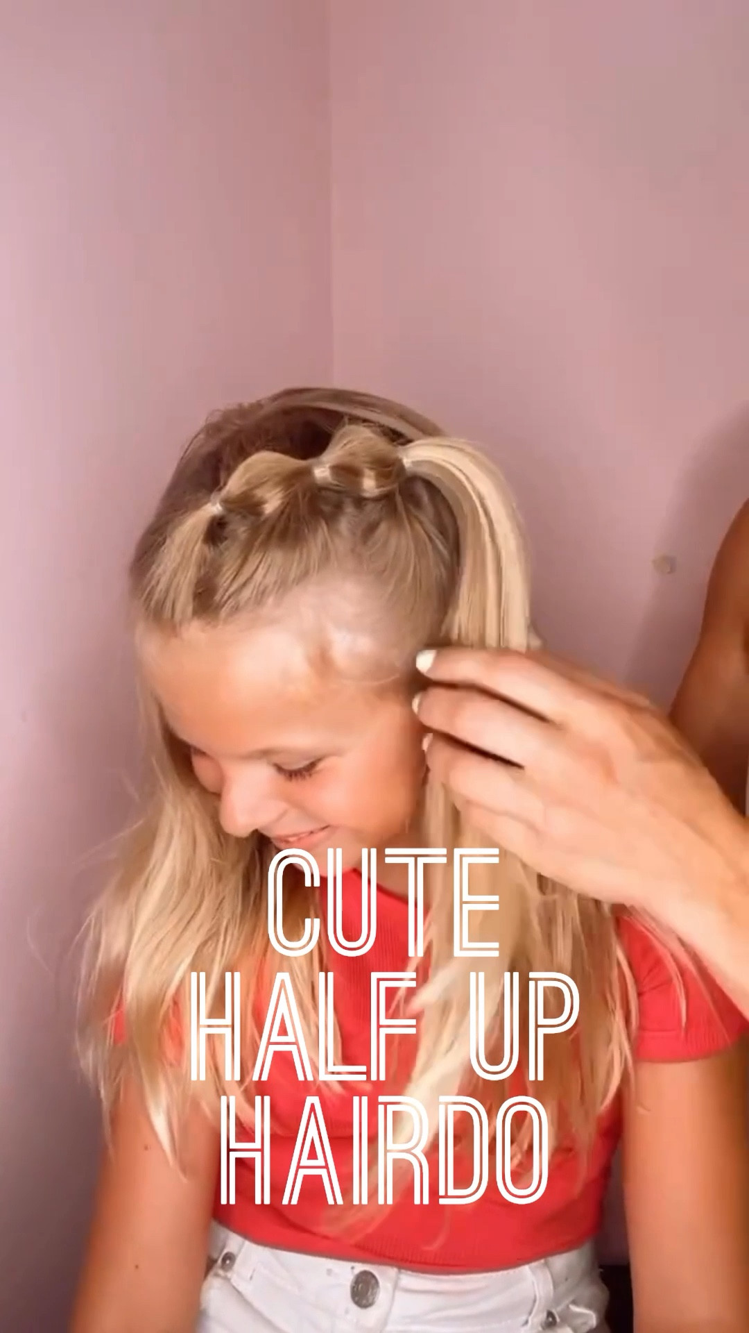 CUTE HALF UP HAIRDO 🩷 I love this cute and easy hairstyle for girls! This one is so pretty and perfect for school. Sharing my fave hair products, too! Make sure you save and follow for daily hairstyles. 

#LTKBeauty