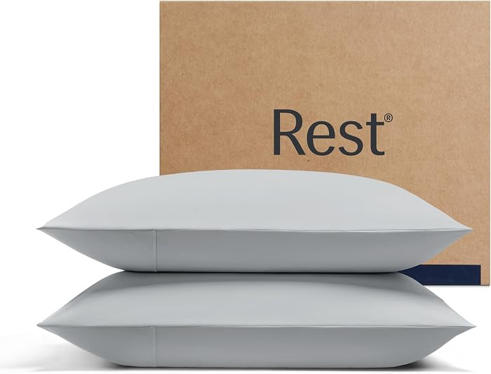 REST\u00ae Evercool\u00ae+ Cooling Pillowcases Standard - 2 Pillowcases for Sensitive Skin, Silve... | Amazon (US)