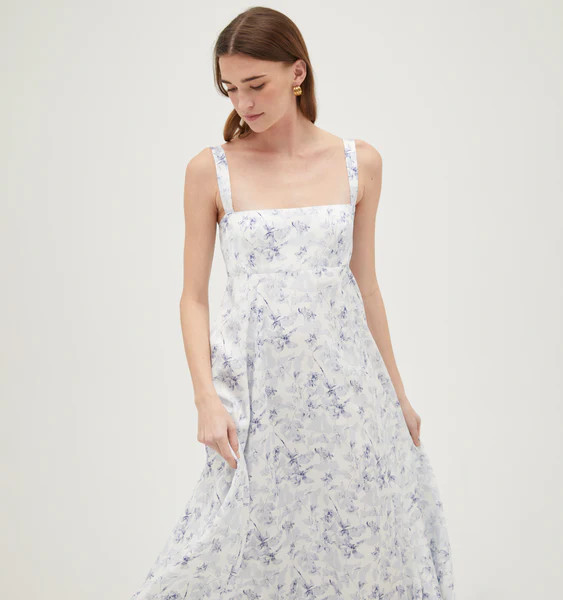 The Rowena Dress - Pressed Flowers Satin Faille | Hill House Home