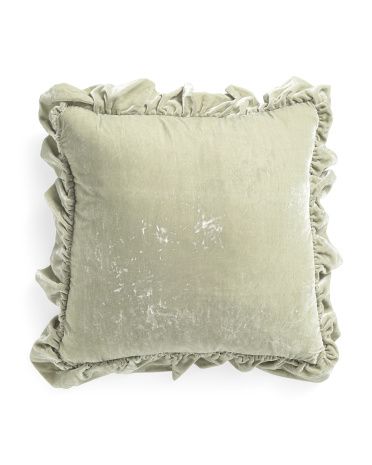 20x20 Feather Filled Velvet Ruffle Pillow | TJ Maxx