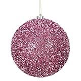 Vickerman Tinsel Decorative-Hanging-Ball-Ornaments, 6", Pink, 2 Piece | Amazon (US)