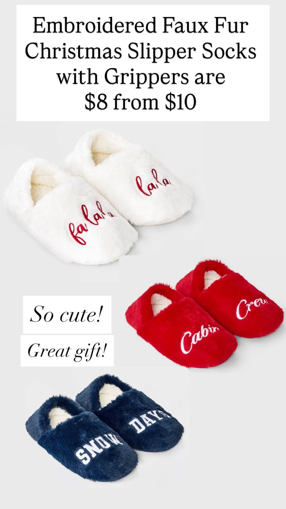 Cute holiday slippers! Only $8!

#LTKHoliday #LTKGiftGuide #LTKSaleAlert