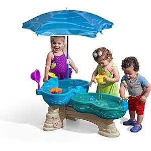 Step2 Spill & Splash Seaway Water Table | Kids Dual-Level Water Play Table with Umbrella & 11-Pc ... | Amazon (US)