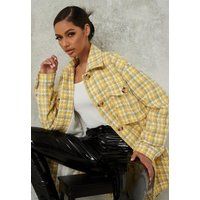 Yellow Plaid Shacket | Missguided (US & CA)