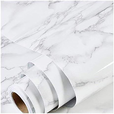 Marble Wallpaper Granite Gray&White Paper Roll 23.6" x 118" Kitchen Countertop Cabinet Furniture ... | Amazon (US)