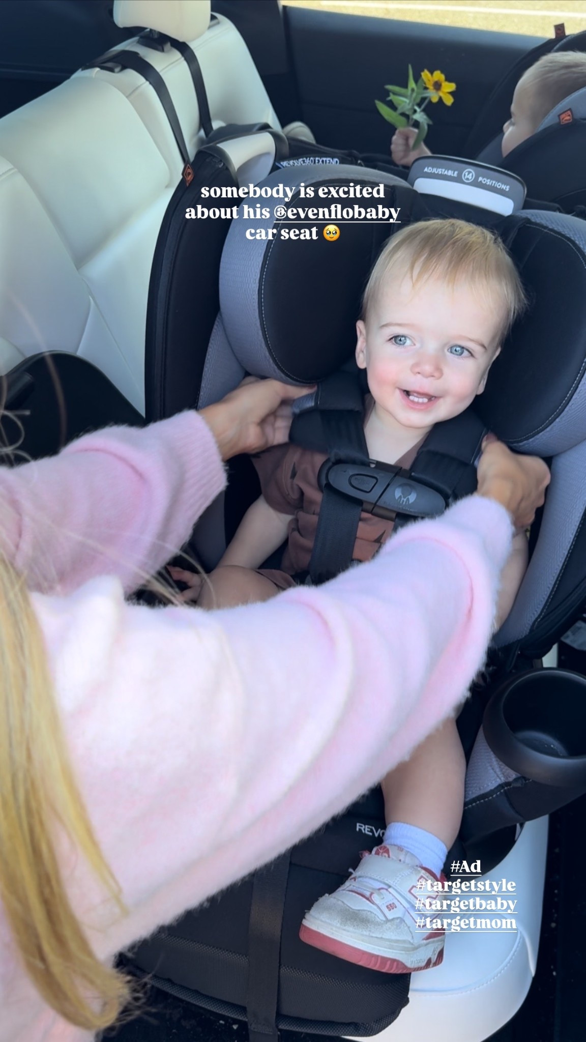 #Ad new Evenflo car seat!! Can be rear facing, forward facing, or used as a booster!!💗#targetstyle #targetbaby #targetmom @‌evenflobaby @target
