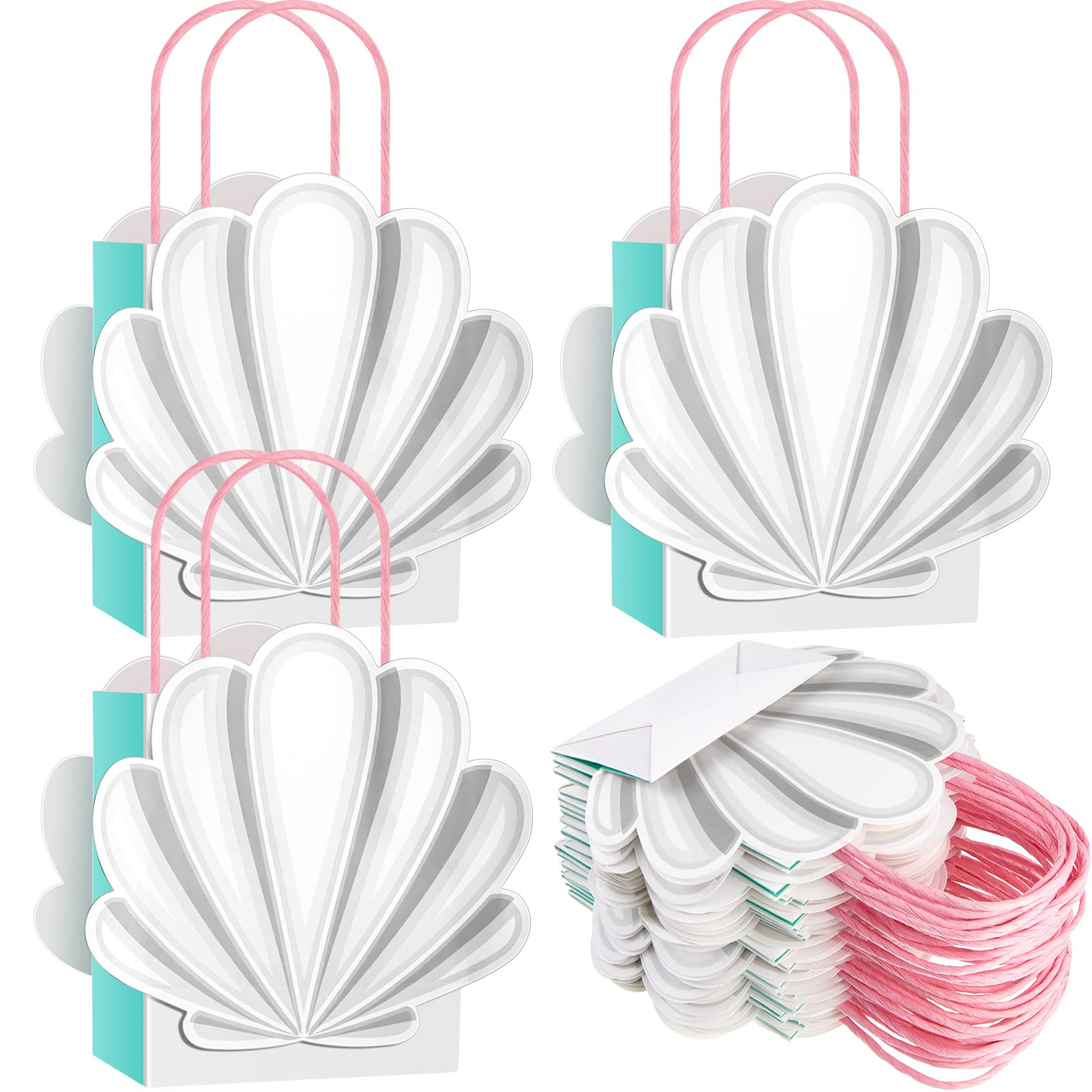 Glenmal 24 Pcs Mermaid Shell Gift Bags - Mermaid Party Favor Bags for Ocean Under Sea Birthday Ba... | Amazon (US)