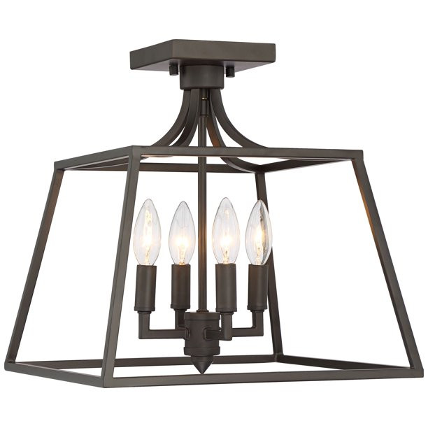 Franklin Iron Works Ceiling Light Semi Flush Mount Fixture Bronze 14" Wide 4-Light Open Framework... | Walmart (US)