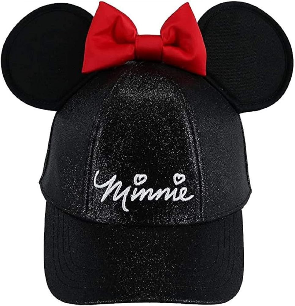 Disney Adult Minnie Glitter Ears Hat, Black Red | Amazon (US)
