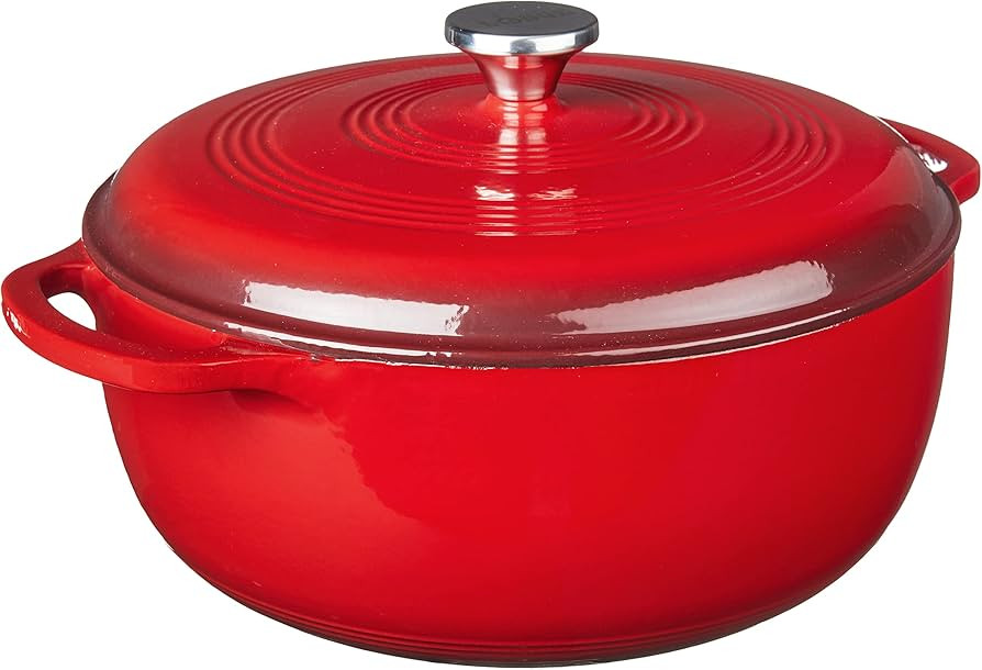 Lodge 7.5 Quart Enameled Cast Iron Dutch Oven with Lid – Dual Handles – Oven Safe up to 500°... | Amazon (US)