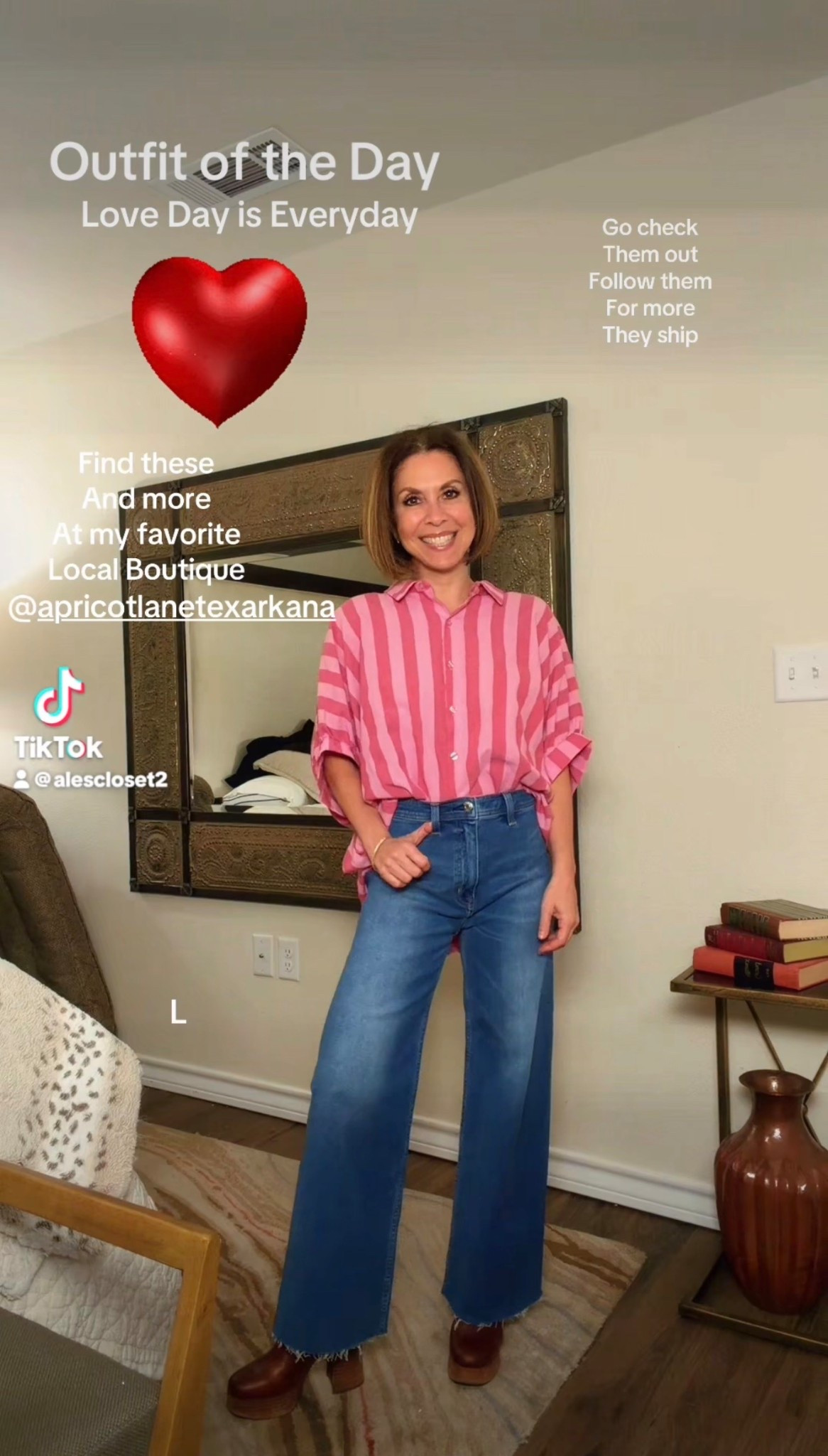 Love Day, but make it everyday 💗
I found these two amazing pieces at my favorite local boutique and loved them so much I tracked them down online to share with y’all.

Pink + red is such an easy casual Valentine’s combo—cute, comfy, and totally wearable beyond February. This is one of those outfits you’ll keep reaching for again and again.

Wearing size S in the shirt and size 25 in the Pistola jeans.
Links below 💕
Happy Love Day friends

, #ValentineOutfit
#CasualValentine
#EverydayStyle
#PinkAndRed
#BoutiqueFinds
#PistolaDenim
#LTKFinds



#LTKSeasonal #LTKOver40