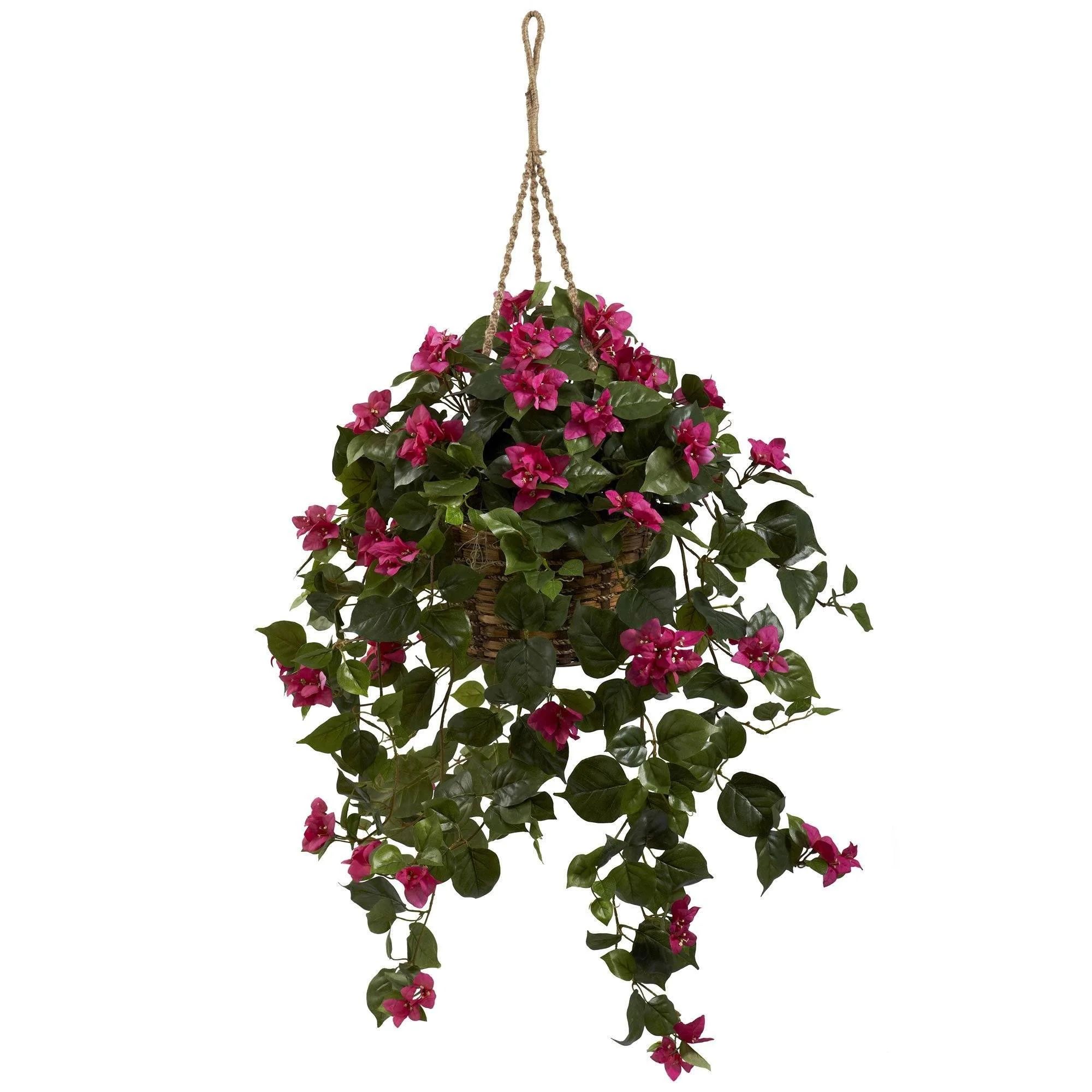 Bougainvillea Silk Hanging Basket | Nearly Natural | Nearly Natural