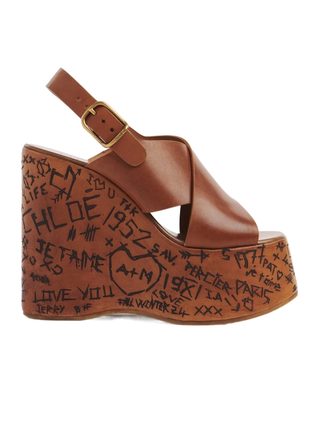 Chloé Maxime Graffiti Wedge Sandals | Senser US