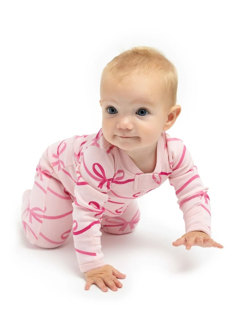 Paris Hilton x Monica + Andy Organic Cotton Baby Ruffle One-Piece and Bib Set, Sizes 0/3 Months-1... | Walmart (US)