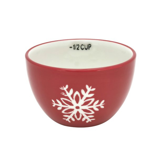 Holiday Time 4pc Stoneware Ceramic Measuring Cup Set with Red, Green and White Decals - Walmart.c... | Walmart (US)
