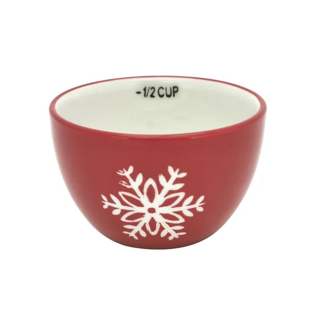 Holiday Time 4pc Stoneware Ceramic Measuring Cup Set with Red, Green and White Decals - Walmart.c... | Walmart (US)
