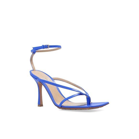 NEW Bottega Veneta Stretch Heels Shoes Blue leather sandals 608835 Sz 38 | Poshmark