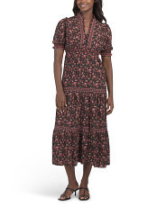 Crepe Smocked Short Sleeve Tiered Maxi Dress | Casual Dresses  | Marshalls | Marshalls