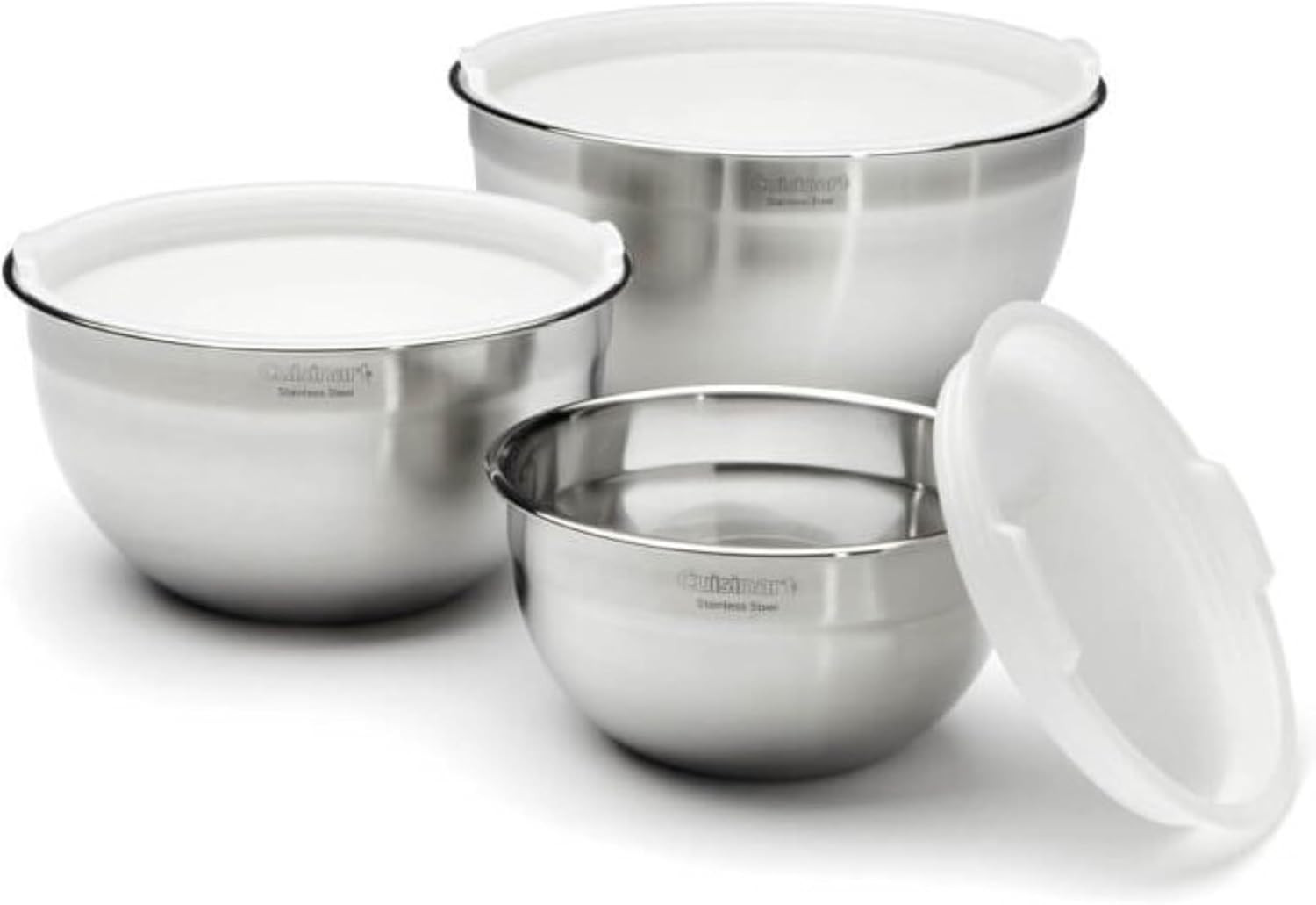 Cuisinart Mixing Bowl Set, Nesting Bowls, Stainless Steel, 3-Piece | Amazon (US)