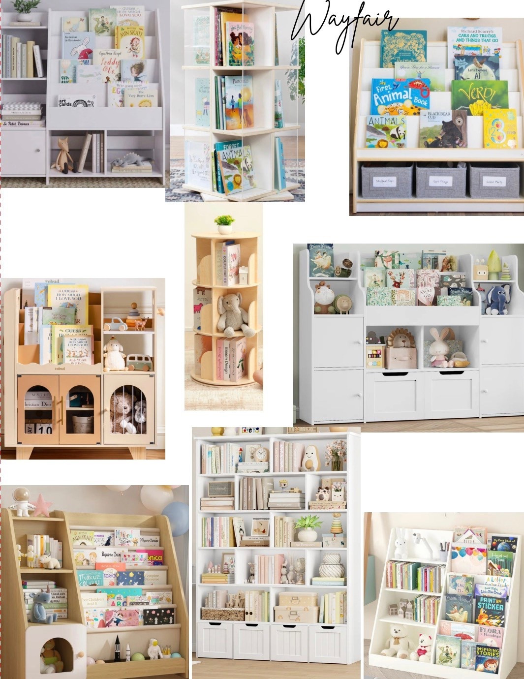 Playroom or kids room organization book holder and cabinets from. @Wayfair   Presidents Day Clearance
W/ up 70% off
& fast free shipping over $35  #Wayfair #WayfairPartner #Ad 