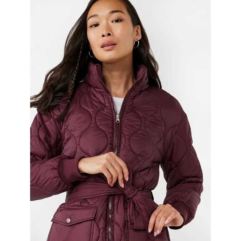 Time and Tru Women's Onion Belted Barn Coat, Sizes XS-3X | Walmart (US)