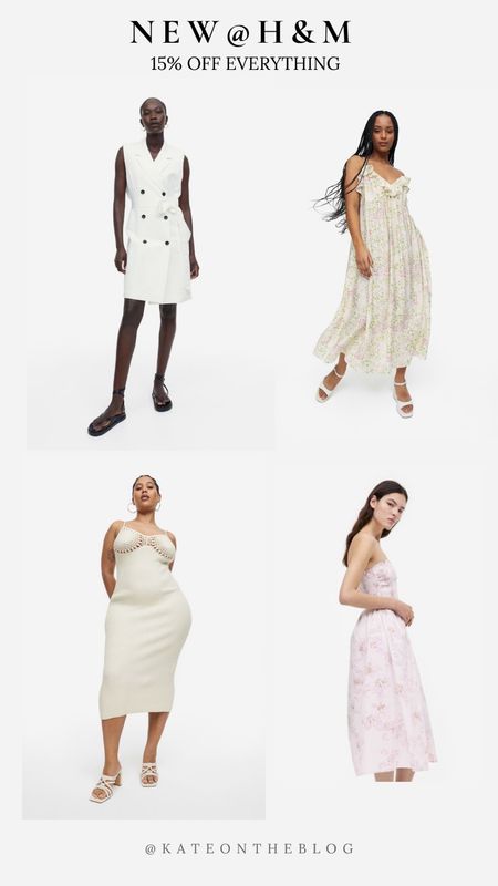 New @ H&M! Spring/summer dresses - neutral options. I am not sure if I could rock the vest style one but it’s a vibe, same with the crochet! 

#LTKFind #LTKcurves #LTKsalealert