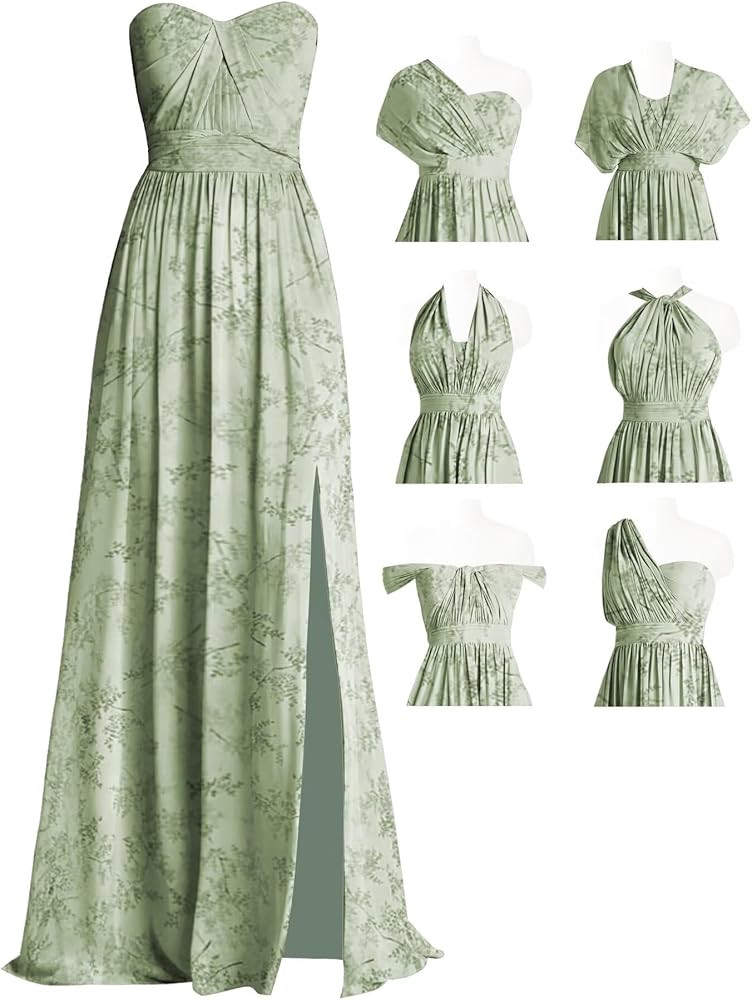 MYDRESS Chiffon Convertible Bridesmaid Dress Long Multi-Way A Line Twist Wrap Formal Gown | Amazon (US)