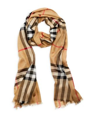 Lightweight Giant Check Wool & Silk Scarf | Bloomingdale's (US)
