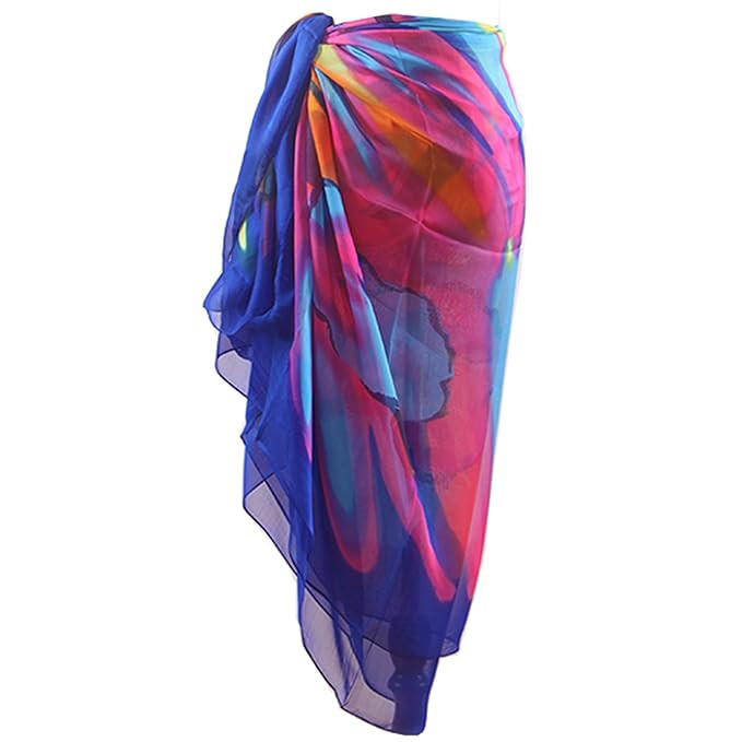 MissShorthair Womens Chiffon Swimwear Plus Size Bathing Suit Cover Ups Beach Sarong Wrap | Amazon (US)