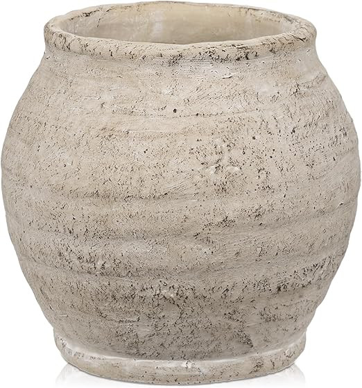 Briful Rustic Vintage Ceramic Pottery Vase, 6.1'' Farmhouse Table Decor with Distressed Texture, ... | Amazon (US)