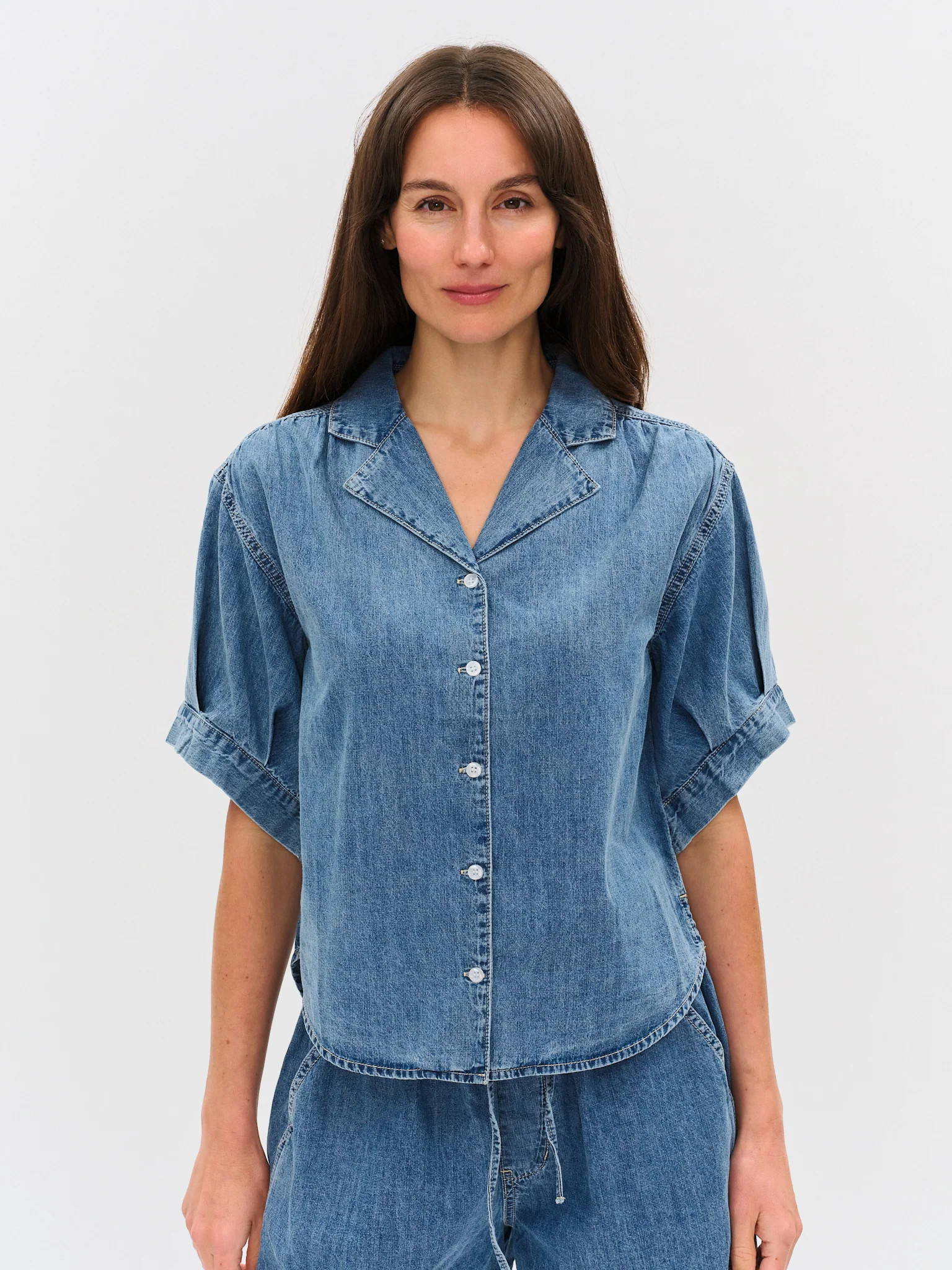 emma top [denim] | Six Fifty Clothing