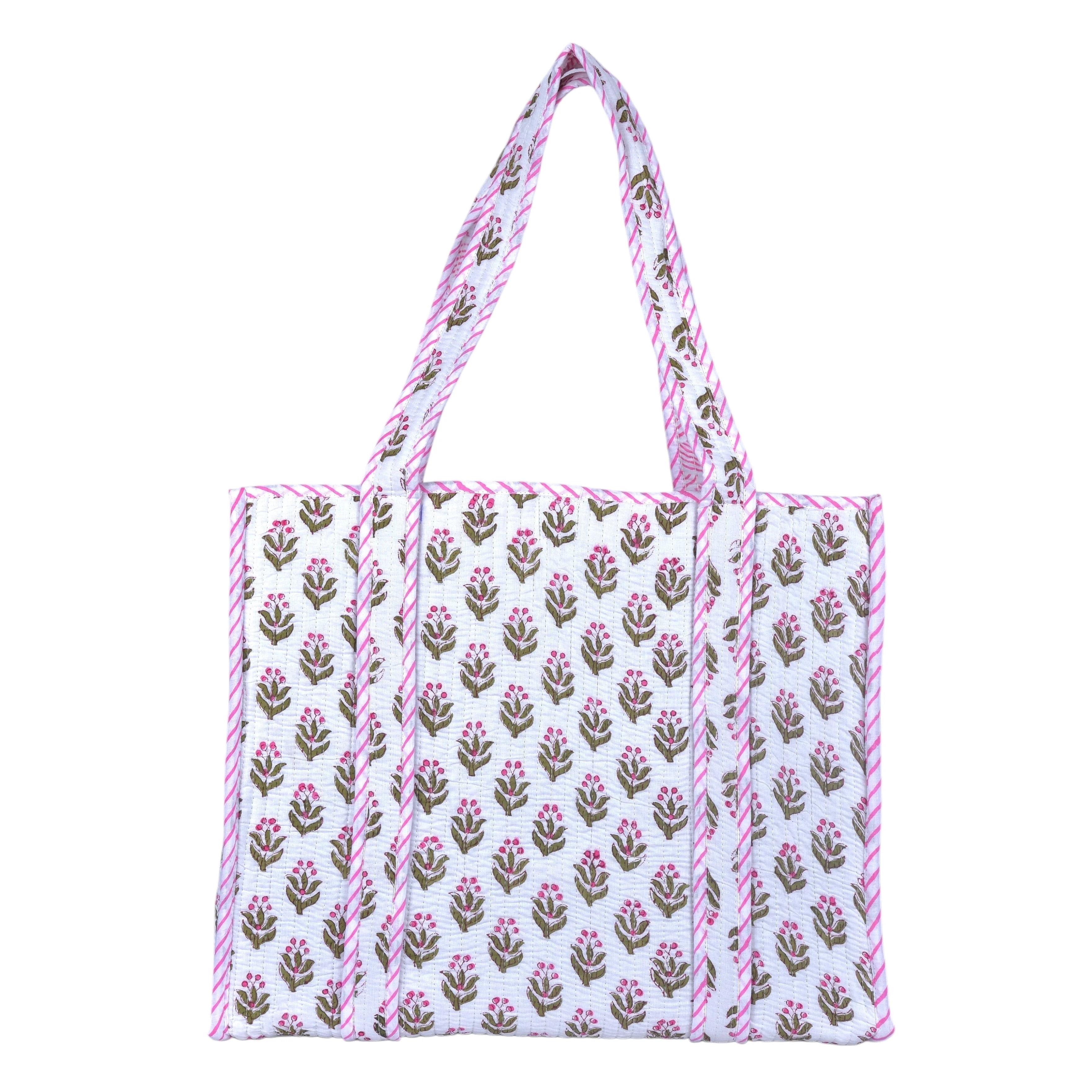 Vivanta Quilted Cotton Tote Bag for Women – Floral Shoulder Tote with Pocket for Shopping, Beac... | Walmart (US)